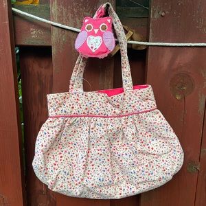 Pink Floral Owl Handbag